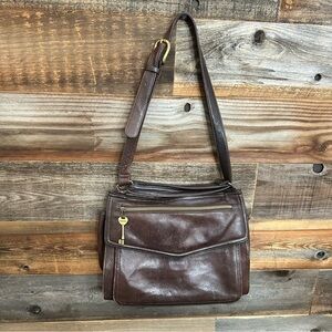 Fossil Purse American Classic 1954 Brown Leather Crossbody 75082 Distressed